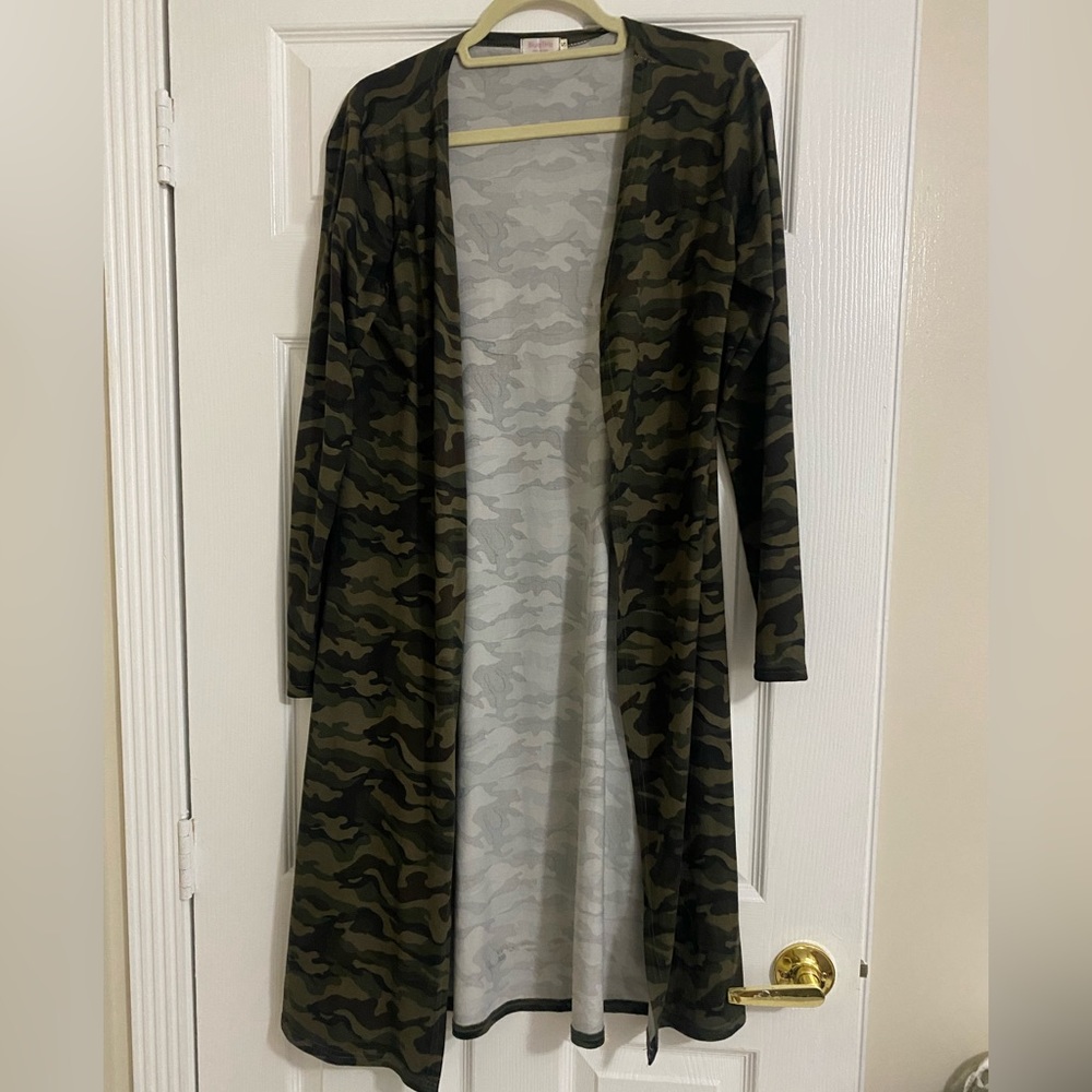Long Camo Cardigan